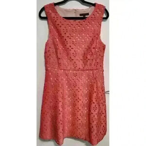 Adrianna Papell Size 12P Dress Cut-Out Fit and Flare Midi‎ Salmon Coral